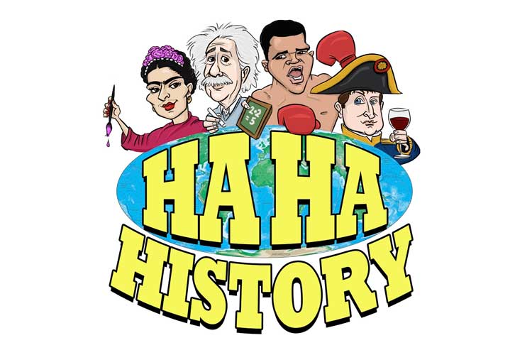 | neil berliner comedy haha history book logo