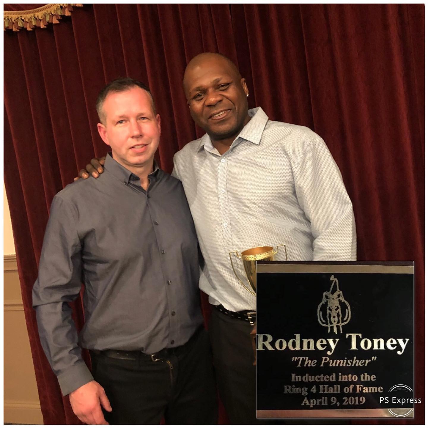 This guys taught me a lot in the sport of boxing , gave me the opportunity to be his sparring partner for his last 3 fights and be a part of his training camp and work his corners with his father. I couldn’t be more happier for him and to be there to watch him get inducted in The Ring 4 New England Boxing Hall Of Fame today , Well deserved Rodney Toney “The Punisher” 🥊 As tough as the come .
.
.