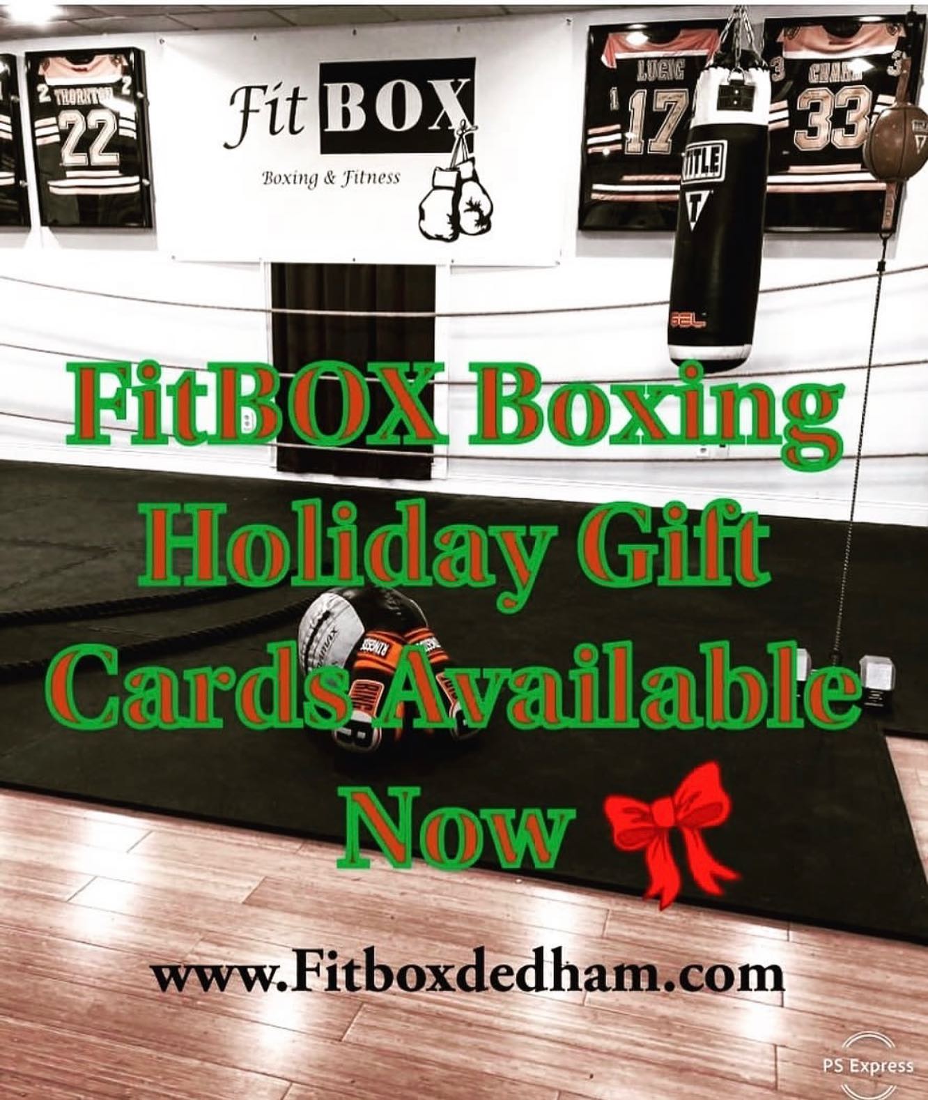 | FitBOX Dedham There is no better gift for Christmas then the gift to throw a punch . Contact us today to learn more about our holiday savings gift cards . Phone/text (781)727-9503 or email fitbox@outlook.com